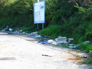 Trash by the roadside