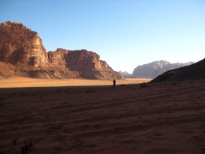 Scott returning from his walk in the desert