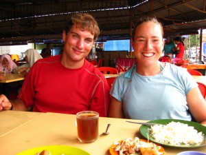 Mike and Kat at dinner